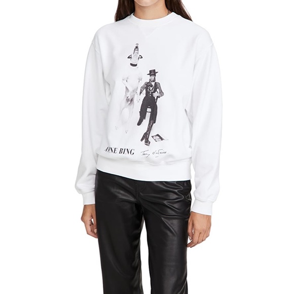 ANINE BING Ramona Sweatshirt AB x TO B White Pullover - Picture 5 of 14